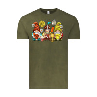 Vintage Olive sports gnomies Vintage Tee - NancyCooperArtShop