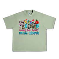 Oil Green this teacher wears her her on her sleeve Urban Heavy Tee - NancyCooperArtShop