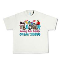 Pistachio this teacher wears her her on her sleeve Urban Heavy Tee - NancyCooperArtShop