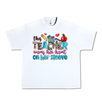 White this teacher wears her her on her sleeve Urban Heavy Tee - NancyCooperArtShop