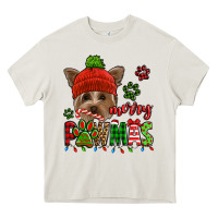 Cream merry pawmas christmas yorkie Heavy Core Tee - Jasminsmagicworld