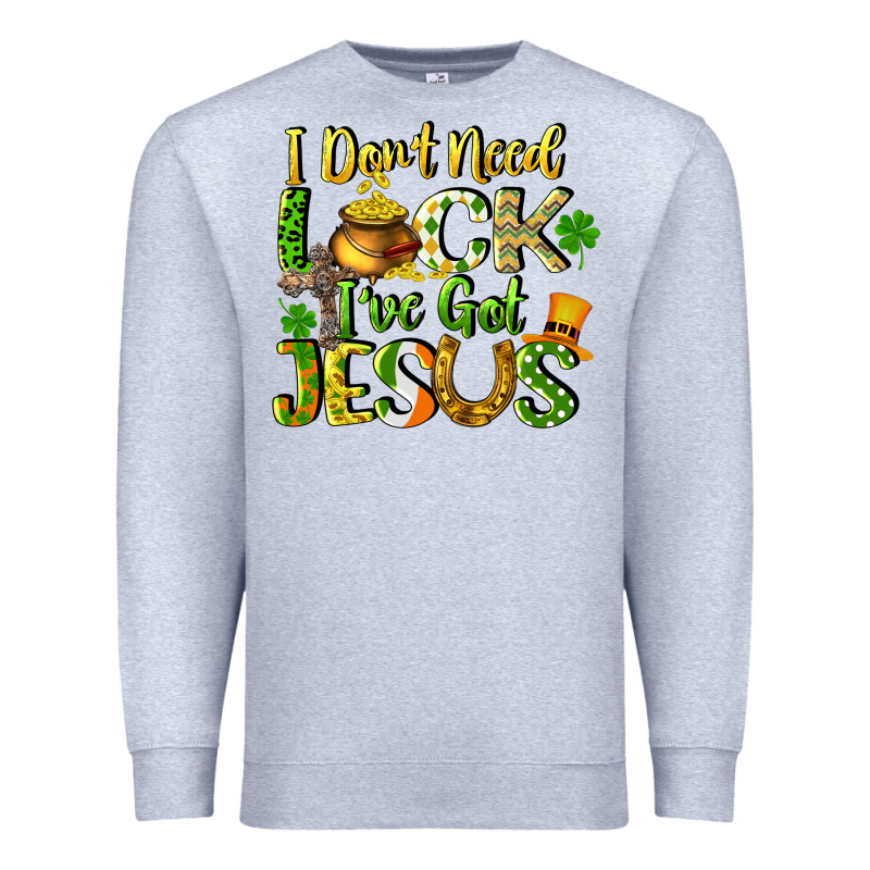 I Don't Need Luck I've Got Jesus Premium Sweatshirt by CowGirlArtShop | Teevron