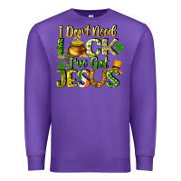 Purple I don't need luck i've got Jesus Premium Sweatshirt - CowGirlArtShop
