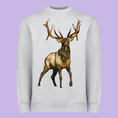 Elk Deer Heavyweight Sweatshirt Designed By Lillyallendesigns
