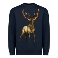 Navy elk deer Heavyweight Sweatshirt - LillyAllenDesigns