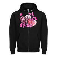 Black Cancer hearts Cancer Awaneress Zipper Hoodie - HowdyJamesFarm