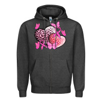 Charcoal Heather Cancer hearts Cancer Awaneress Zipper Hoodie - HowdyJamesFarm