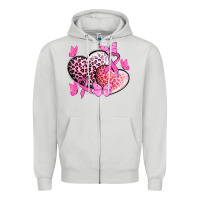 Dove Grey Cancer hearts Cancer Awaneress Zipper Hoodie - HowdyJamesFarm