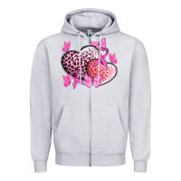 Heather Grey Cancer hearts Cancer Awaneress Zipper Hoodie - HowdyJamesFarm