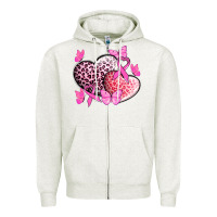 Oatmeal Heather Cancer hearts Cancer Awaneress Zipper Hoodie - HowdyJamesFarm