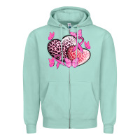 Seafoam Cancer hearts Cancer Awaneress Zipper Hoodie - HowdyJamesFarm