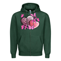 Sports Green Cancer hearts Cancer Awaneress Zipper Hoodie - HowdyJamesFarm