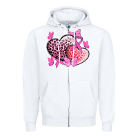 White Cancer hearts Cancer Awaneress Zipper Hoodie - HowdyJamesFarm