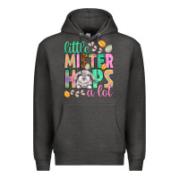 Charcoal Heather Little mister hops a lot Easter Day Premium Hoodie - HowdyJamesFarm