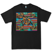 Black bucking bronco serape turquoise Premium Tee - Artiststas