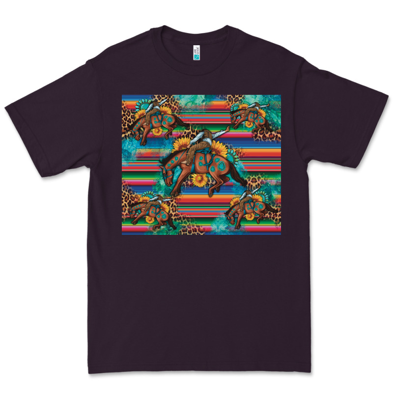 Bucking Bronco Serape Turquoise Premium Tee by Artiststas | Teevron