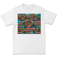 White bucking bronco serape turquoise Premium Tee - Artiststas
