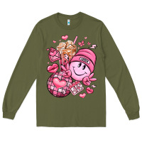 Army Green retro valentines day Long Sleeve Tee - LillyAllenDesigns
