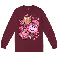 Burgundy retro valentines day Long Sleeve Tee - LillyAllenDesigns