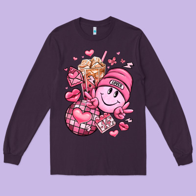 Retro Valentines Day Long Sleeve Tee Designed By Lillyallendesigns