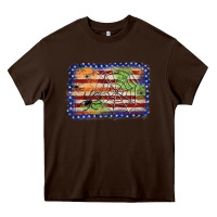 Chocolate Brown American flag halloween background Heavy Core Tee - JahusDesignShop