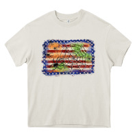 American Flag Halloween Background Heavy Core Tee | Teevron