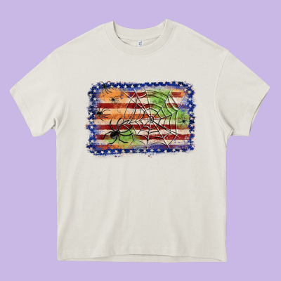 American Flag Halloween Background Heavy Core Tee Designed By Jahusdesignshop
