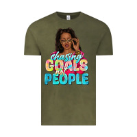 Vintage Olive chasing goals not people Vintage Tee - NancyCooperArtShop