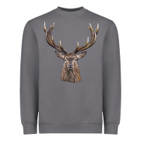 Storm elk deer head Heavyweight Sweatshirt - LillyAllenDesigns