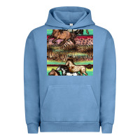 Pigment Pebble Blue horses seamless pattern Urban Hoodie - BundleAndBundleShop