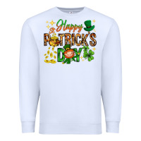 White Happy St. Patrick's Day Premium Sweatshirt - HowdyJamesFarm