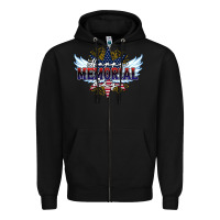 Black happy memorial day Zipper Hoodie - HowdyJamesFarm