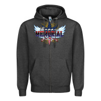 Charcoal Heather happy memorial day Zipper Hoodie - HowdyJamesFarm
