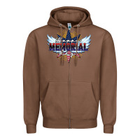 Chestnut happy memorial day Zipper Hoodie - HowdyJamesFarm