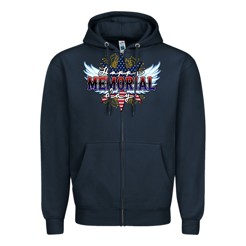 Happy Memorial Day Zipper Hoodie by HowdyJamesFarm | Teevron