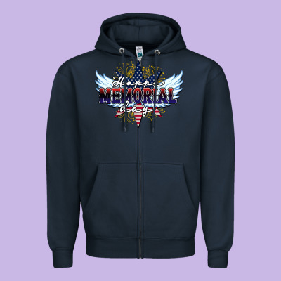 Happy Memorial Day Zipper Hoodie Designed By Howdyjamesfarm