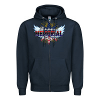 Navy happy memorial day Zipper Hoodie - HowdyJamesFarm