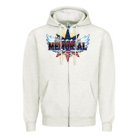 Oatmeal Heather happy memorial day Zipper Hoodie - HowdyJamesFarm