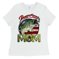 White reel cool mom fishing Ladies Tee - Jasminsmagicworld