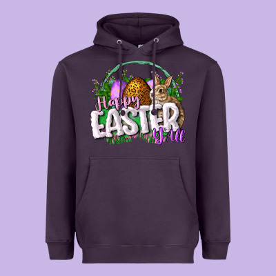 Happy Eashappy Easter Y'all Easter Day Heavyweight Hoodie Designed By Cowgirlartshop