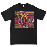 Black our lady of guadalupe serape background tumbler Premium Tee - Artiststas