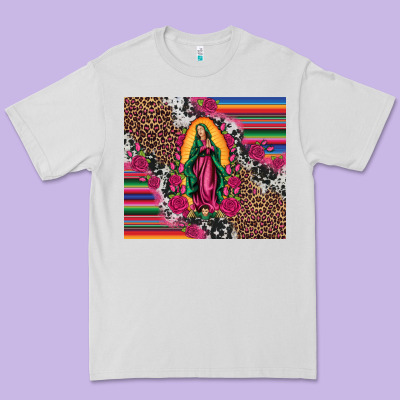 Our Lady Of Guadalupe Serape Background Tumbler Premium Tee Designed By Artiststas