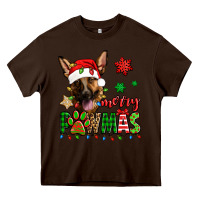 Chocolate Brown merry pawmas christmas german shepherd Heavy Core Tee - Jasminsmagicworld