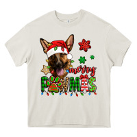 Cream merry pawmas christmas german shepherd Heavy Core Tee - Jasminsmagicworld