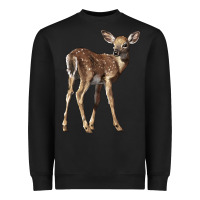 Black white tailed fawn deer Heavyweight Sweatshirt - LillyAllenDesigns