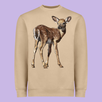 White Tailed Fawn Deer Heavyweight Sweatshirt Designed By Lillyallendesigns