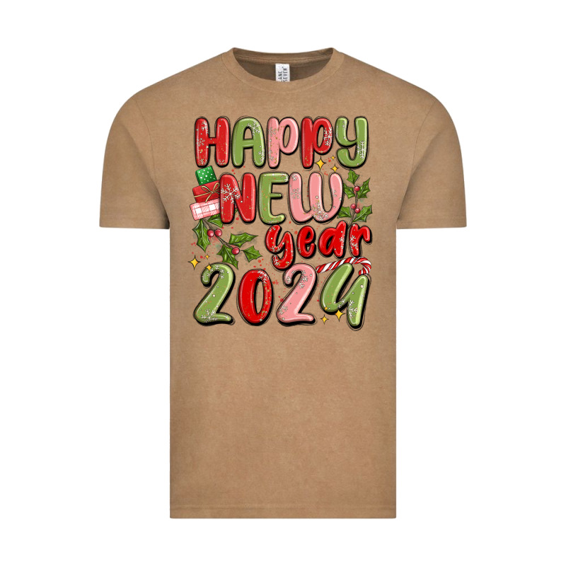 Happy New Year 2024 Vintage Tee by MaliasSmallBusiness | Teevron