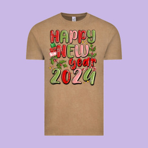 Happy New Year 2024 Vintage Tee Designed By Maliassmallbusiness