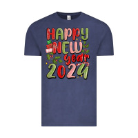 Vintage Denim happy new year 2024 Vintage Tee - MaliasSmallBusiness