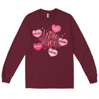 Burgundy you are enough valentines day Long Sleeve Tee - LillyAllenDesigns
